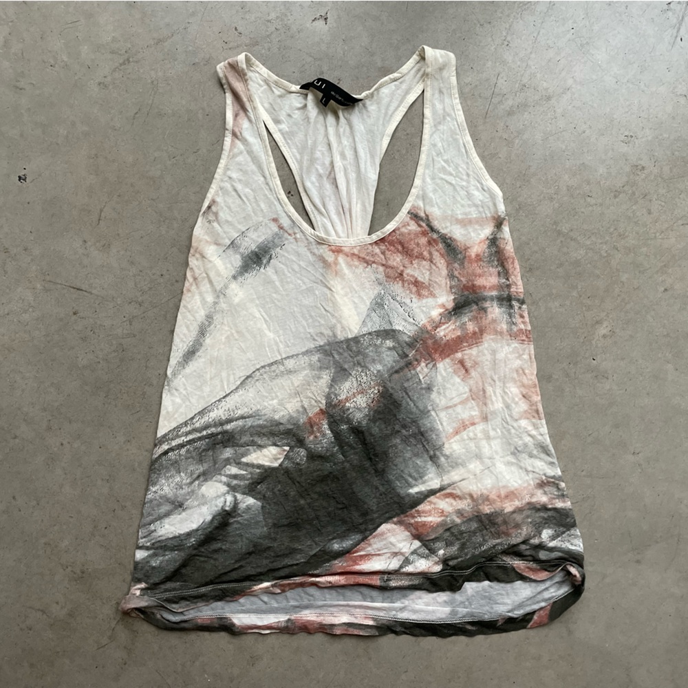 Bui by Barbara Bui Twisted Racer Back Abstract Tank